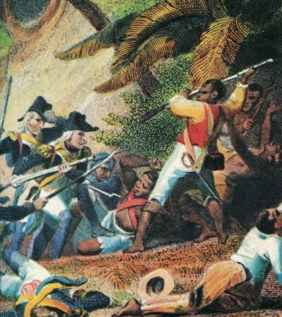 A painted image of the Haiti Revolution